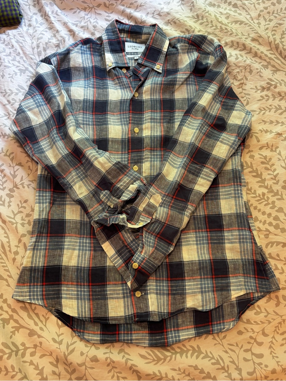 Men’s Blue and white plaid button down
